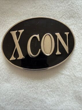 Vintage XCON Serial Numbered Enamel Oval Belt Buckle